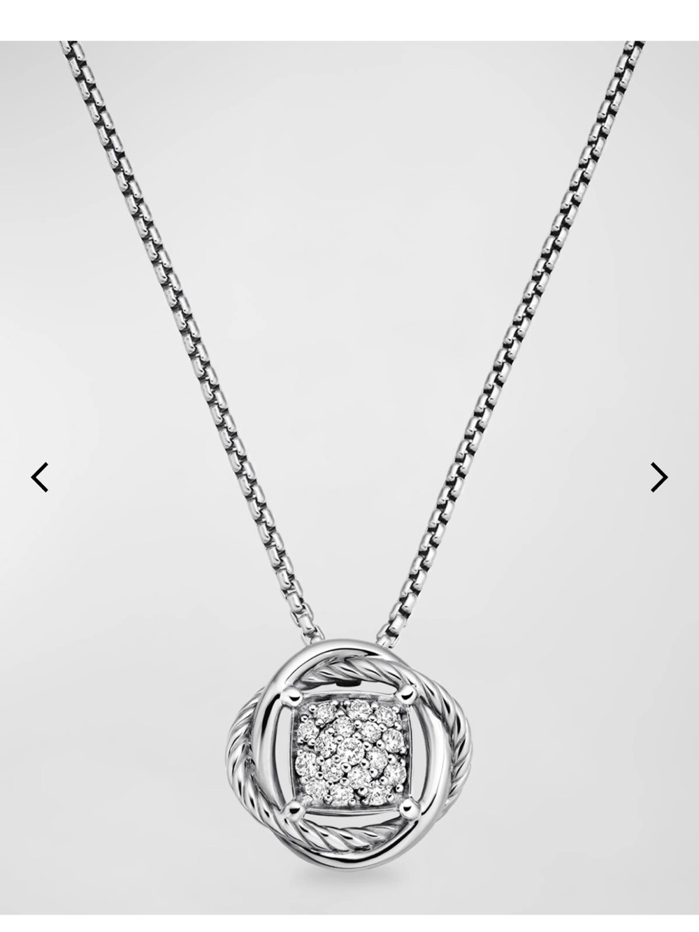 Diamond infinity pendant David yurman